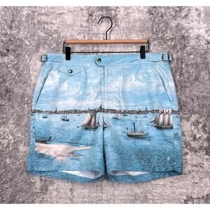 Todd Snyder x John Derian Shorts 34 Mens Harbor Boat Print Swim
